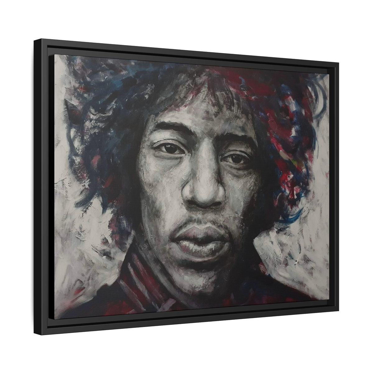 Jimi Hendrix - Matte Canvas with Black Frame
