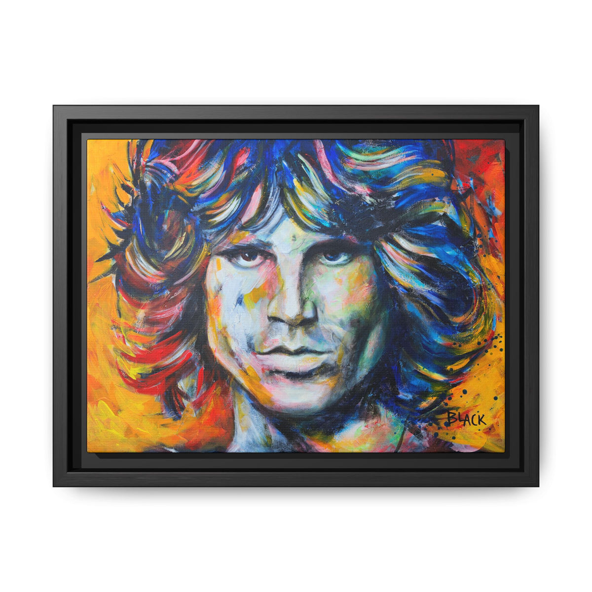 Jim Morrison Matte Canvas, Black Frame