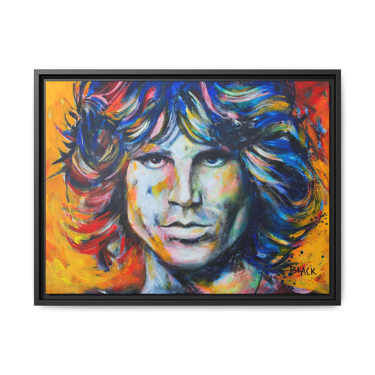 Jim Morrison Matte Canvas, Black Frame
