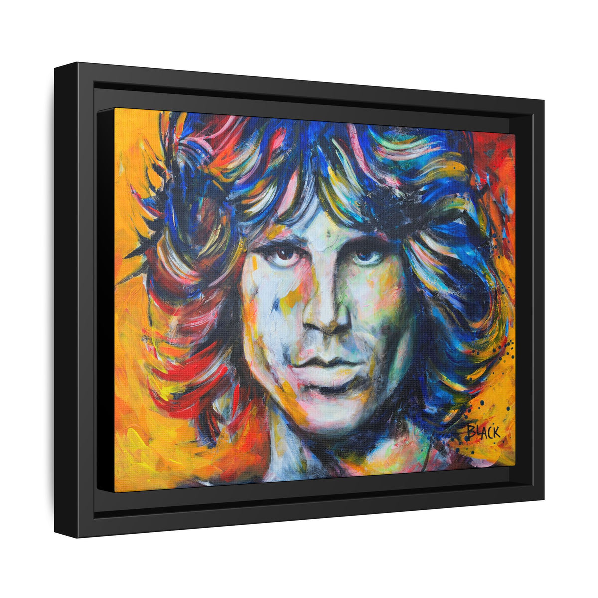 Jim Morrison Matte Canvas, Black Frame