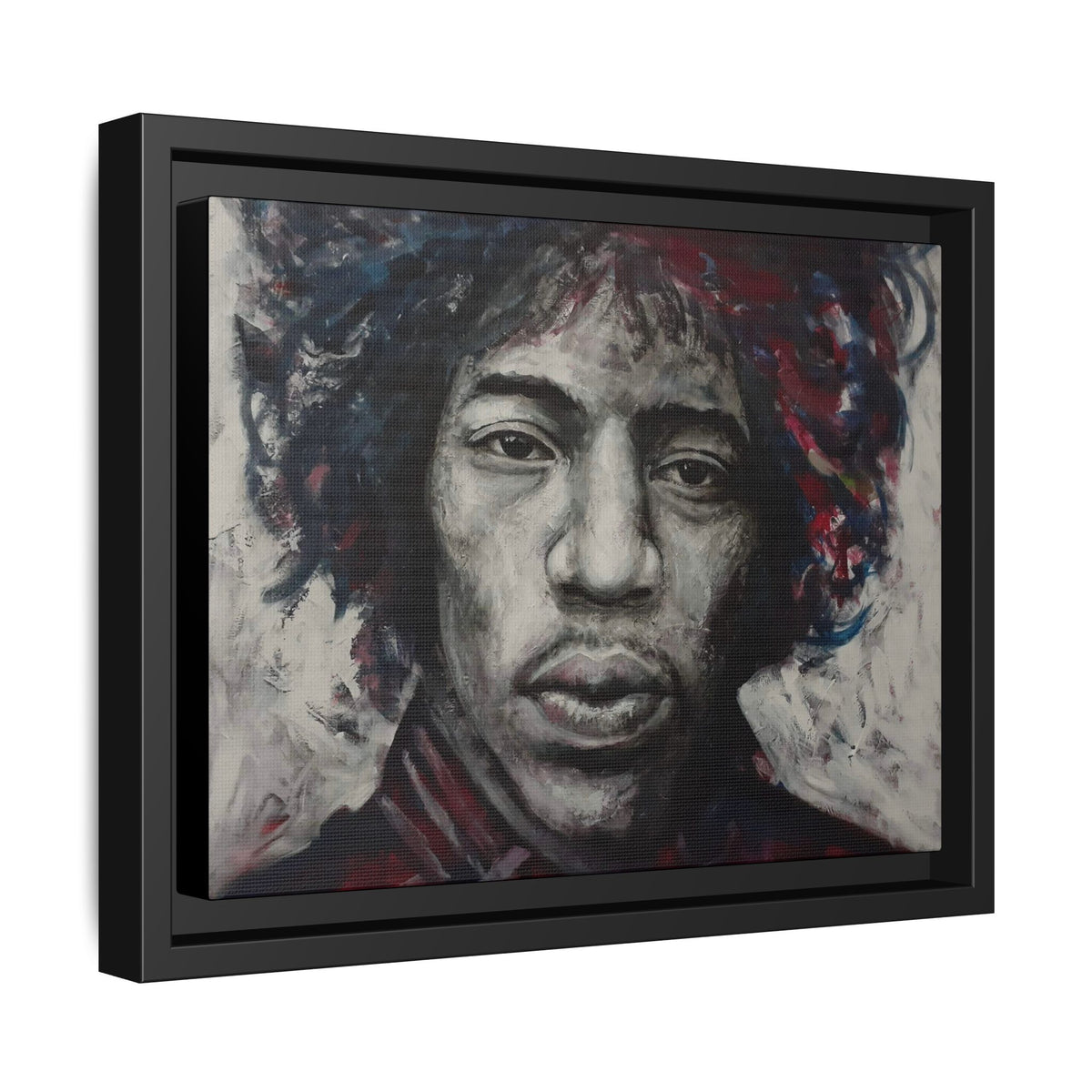 Jimi Hendrix - Matte Canvas with Black Frame