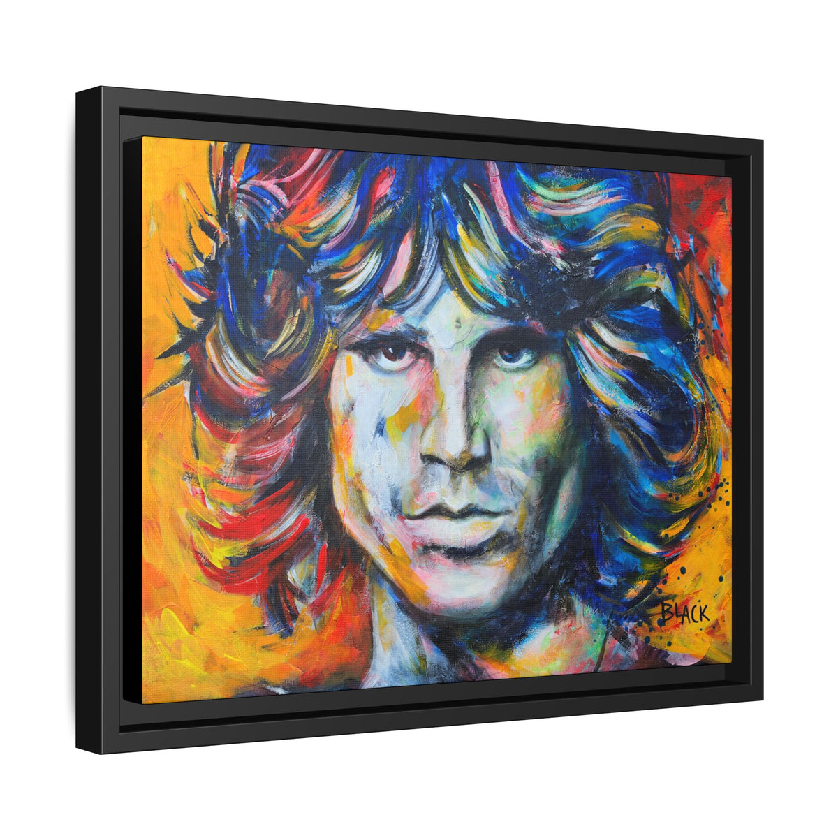 Jim Morrison Matte Canvas, Black Frame