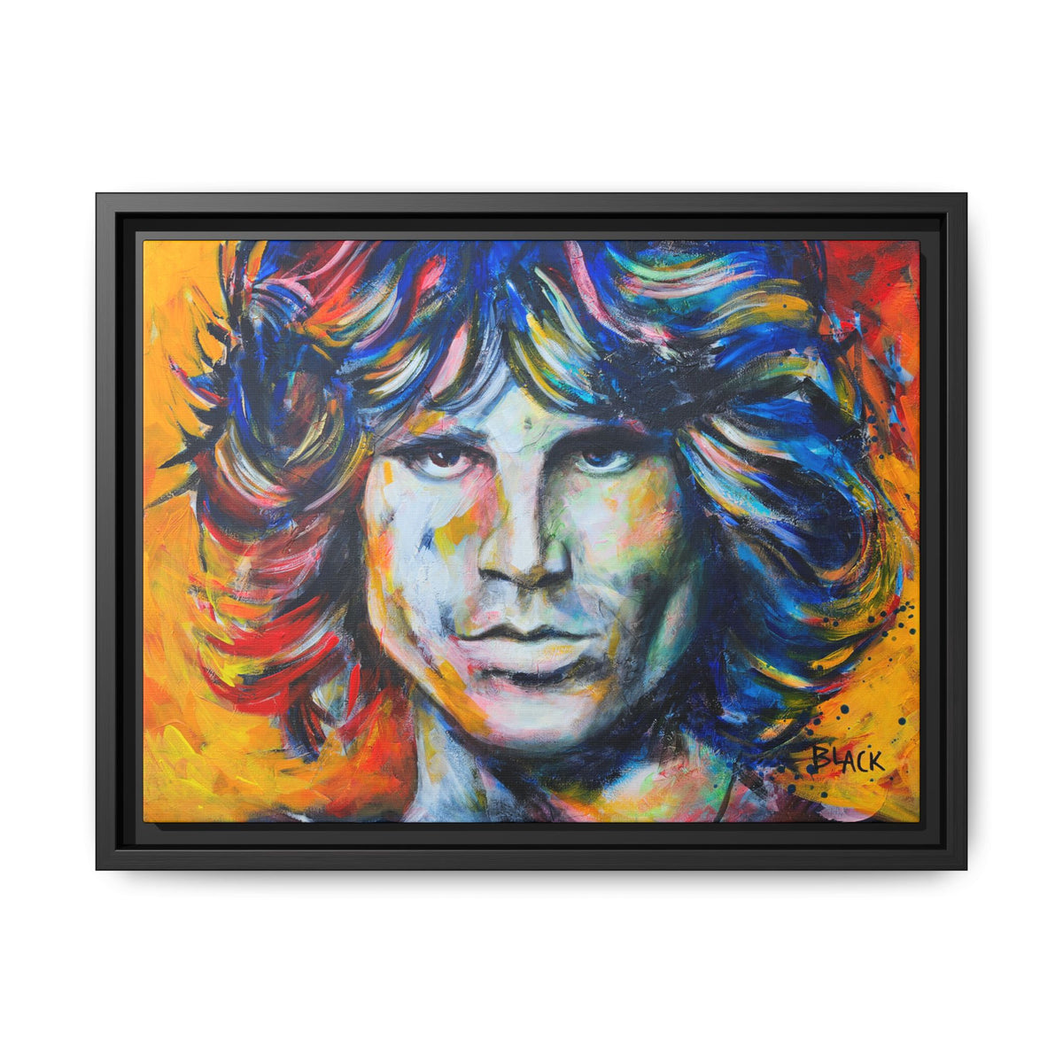Jim Morrison Matte Canvas, Black Frame