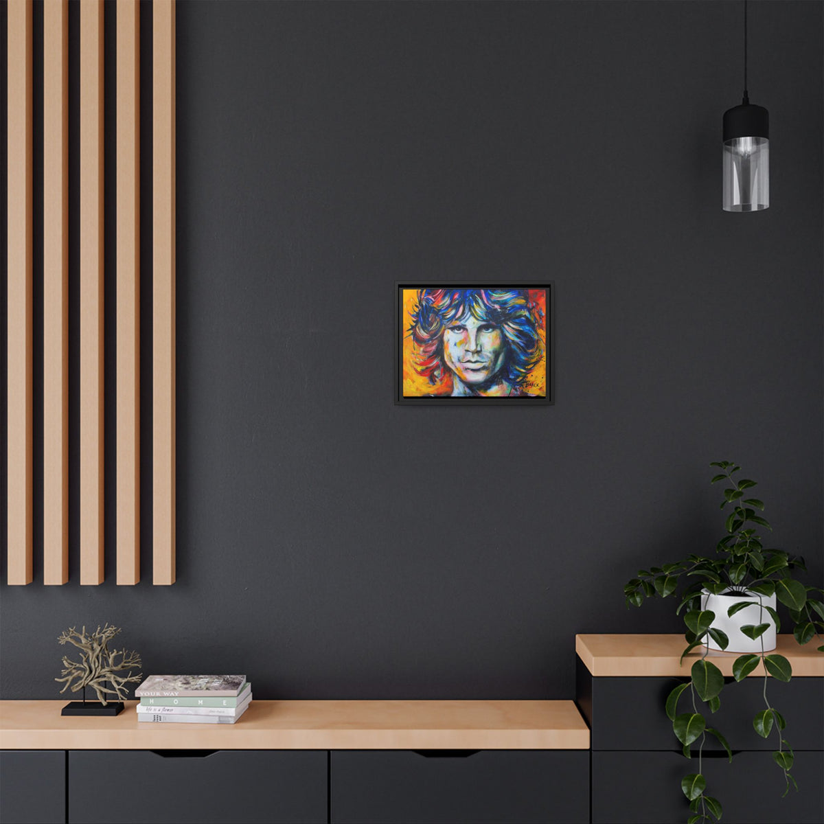 Jim Morrison Matte Canvas, Black Frame