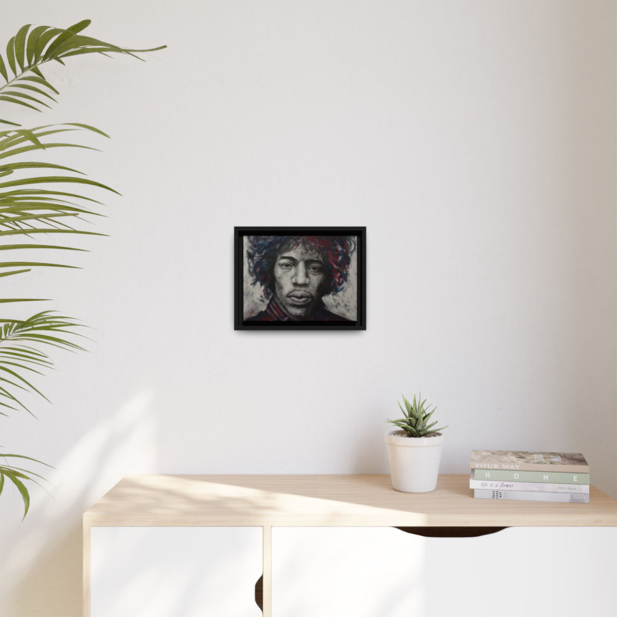 Jimi Hendrix - Matte Canvas with Black Frame