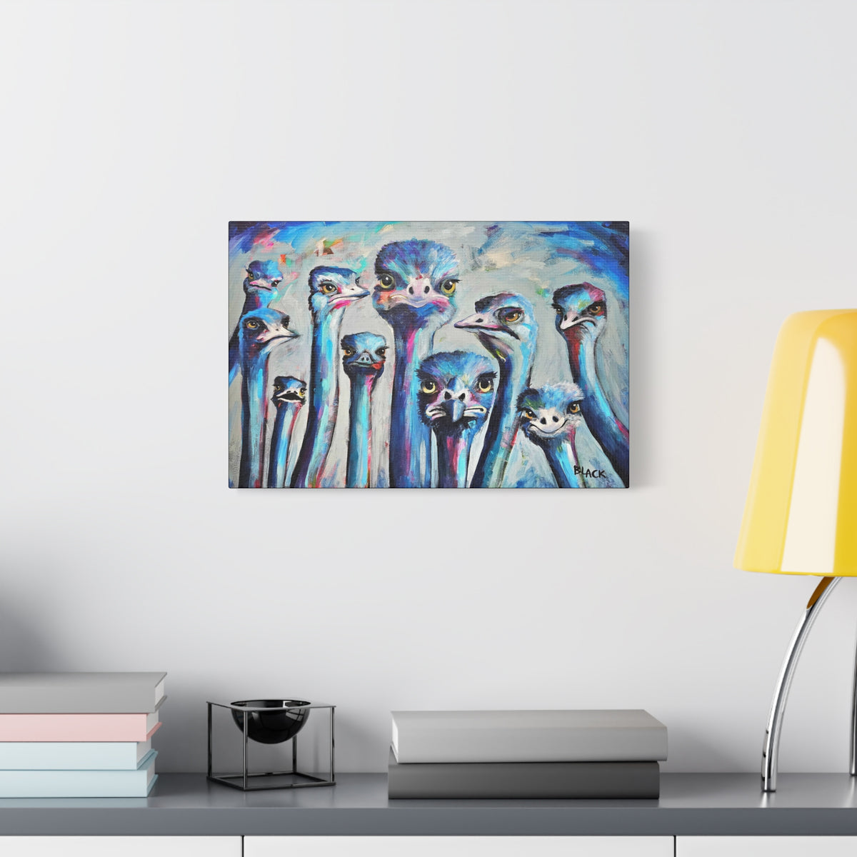 Faces Of Hope - Colourful Ostrich Canvas Wall Art, Quirky Animal Decor, Unique Home Decoration, Bird Lovers Gift, Fun Print