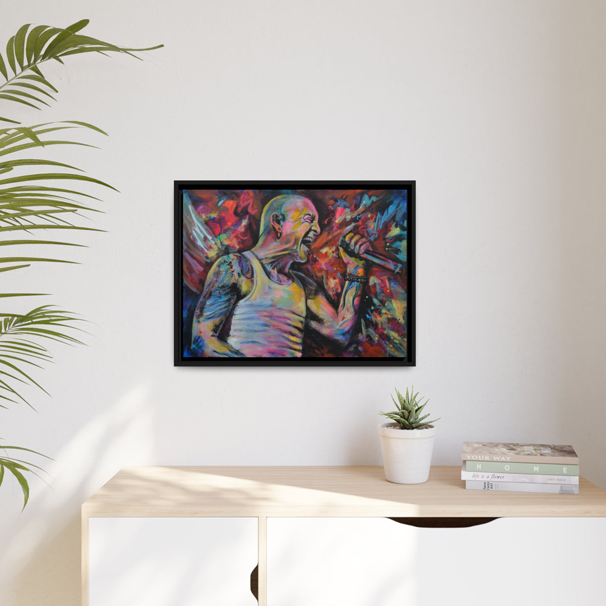 Chester Bennington Matte Canvas, Black Frame