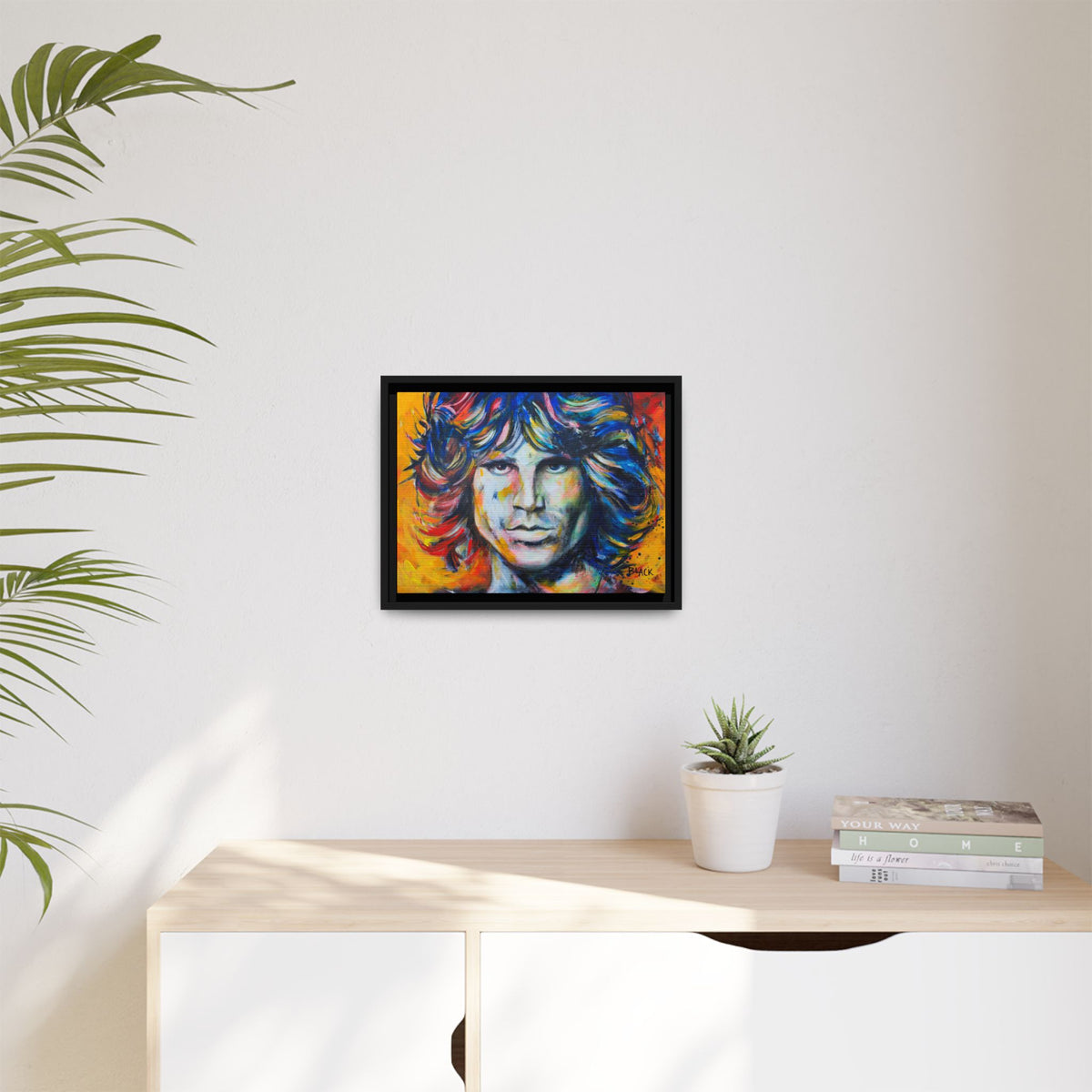 Jim Morrison Matte Canvas, Black Frame