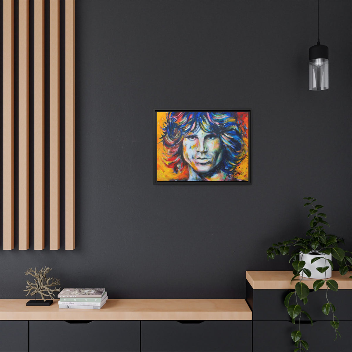 Jim Morrison Matte Canvas, Black Frame