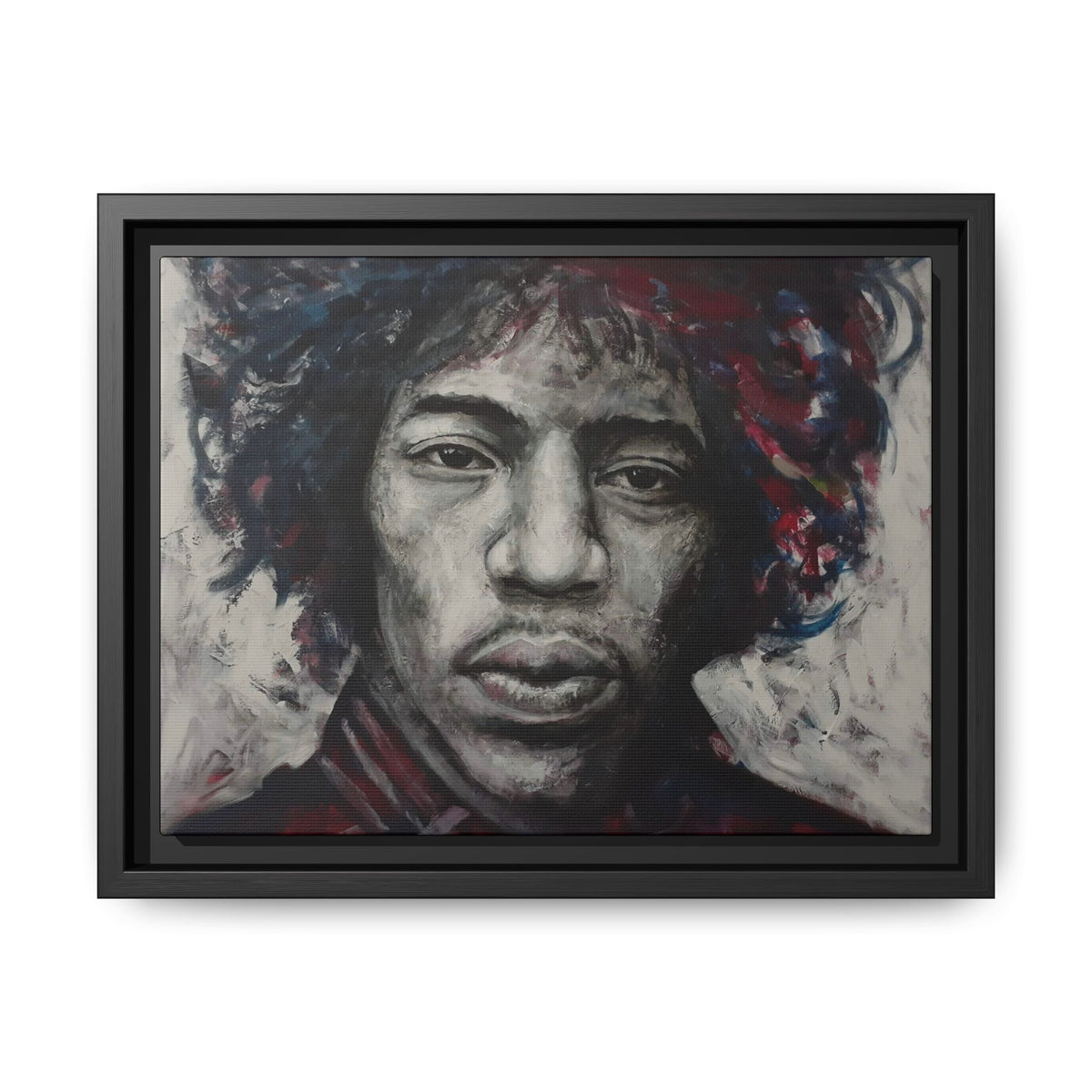 Jimi Hendrix - Matte Canvas with Black Frame
