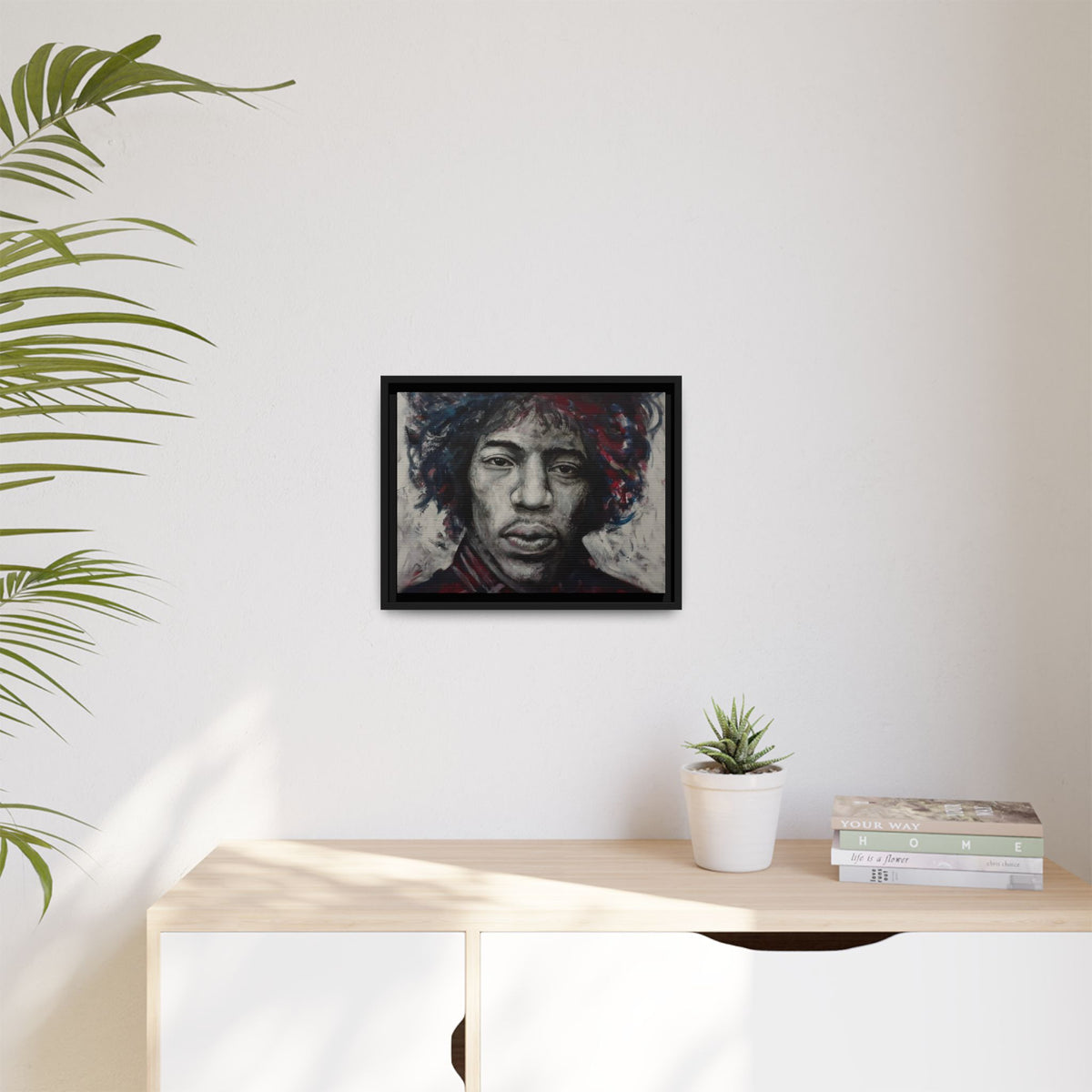 Jimi Hendrix - Matte Canvas with Black Frame