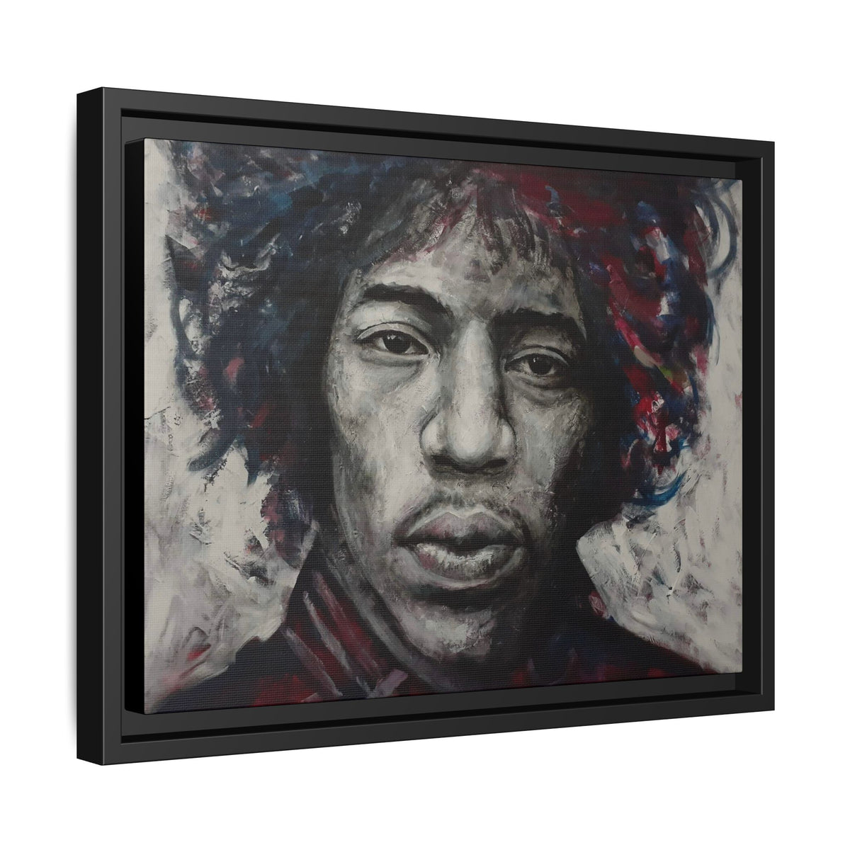 Jimi Hendrix - Matte Canvas with Black Frame