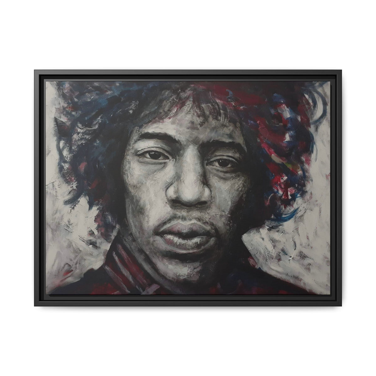 Jimi Hendrix - Matte Canvas with Black Frame