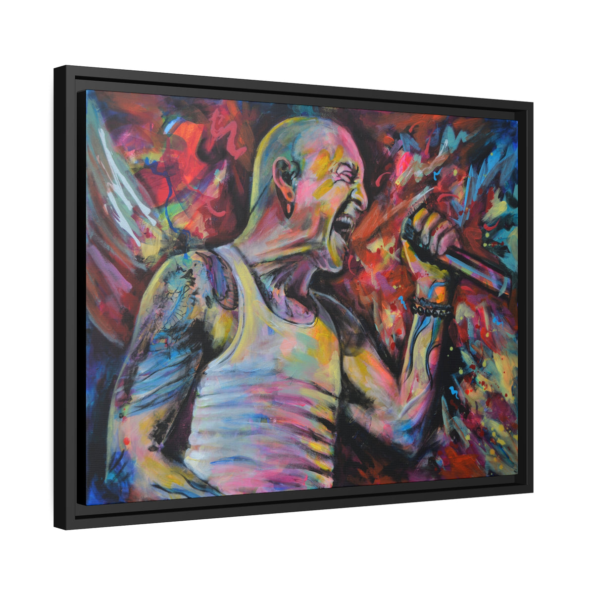 Chester Bennington Matte Canvas, Black Frame