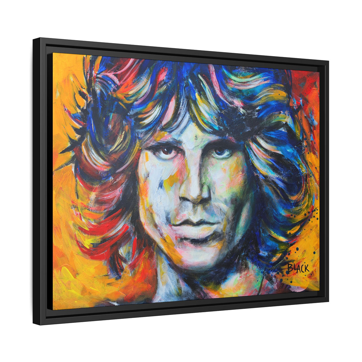 Jim Morrison Matte Canvas, Black Frame